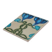 セラミックタイル – ブルーチューリップヴィンテージプリント (側面)