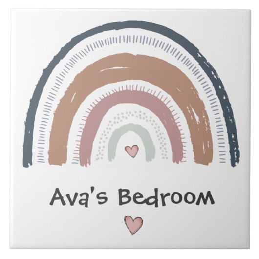 セラミックタイル – ベッドルームドアサインレインボーデザイン (正面)