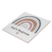 セラミックタイル – ベッドルームドアサインレインボーデザイン (側面)