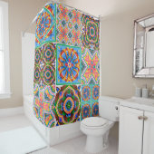 セラミックタイル，マジョリカ，装飾要約，アラビア語，a シャワーカーテン (インサイチュ)