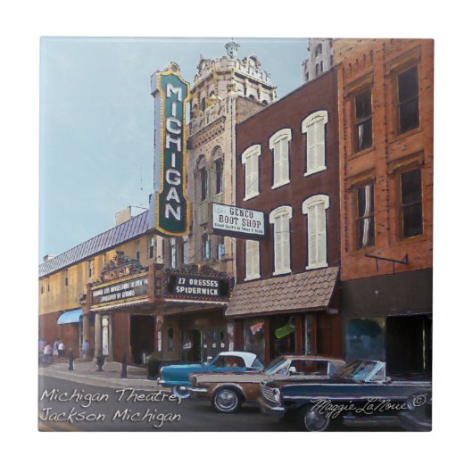 セラミックタイル-ミシガン州の劇場ジャクソンミシガン州 タイル (正面)