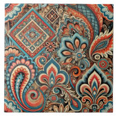 セラミックタイル：レトロポップ・アートの開花 タイル (正面)