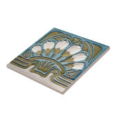 セラミックタイル – ヴィンテージホワイトチューリップアールヌーボー (側面)