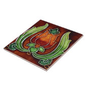 セラミックタイル – ヴィンテージルックアールヌーボーフローラ (側面)