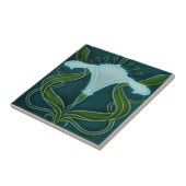 セラミックタイル – ヴィンテージ探しアールヌーボーフローラ (側面)