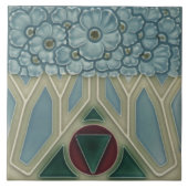 セラミックタイル – ヴィンテージ探しアールヌーボーフローラ (正面)