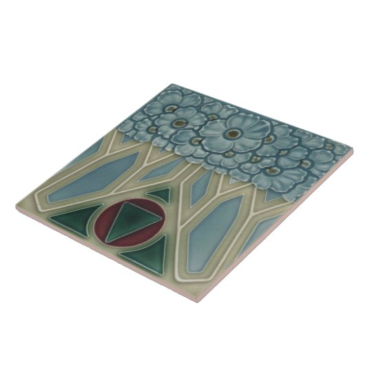 セラミックタイル – ヴィンテージ探しアールヌーボーフローラ (側面)