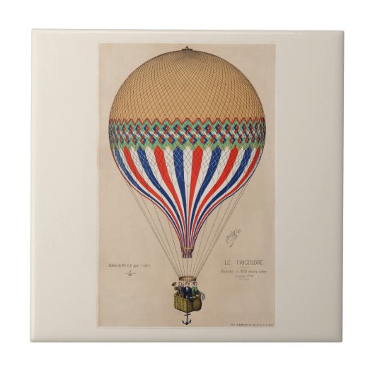 セラミックタイル:ヴィンテージ熱風船 タイル (正面)