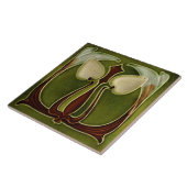 セラミックタイル – 再現アールヌーボーチューリップ (側面)