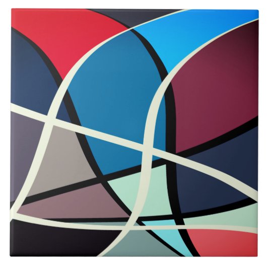 セラミックタイル、大(6" × 6")パターン01 タイル (正面)