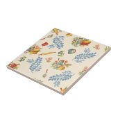 セラミックタイル、小 – 幸せなキッチンブルー タイル (側面)