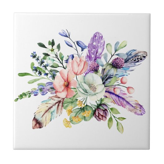 セラミックタイル、小(4.25インチx 4.25インチ)、 タイル (正面)