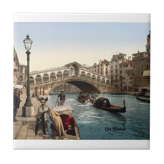 セラミックタイル、小（4.25インチx 4.25インチ）旧ヴェネツィア タイル (正面)