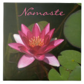 セラミックタイル/暗色バラ着色睡蓮 タイル (正面)