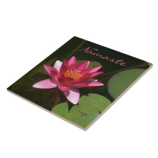 セラミックタイル/暗色バラ着色睡蓮 タイル (側面)