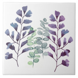 セラミックタイル – 植物収集水彩画