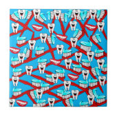 セラミックタイル、歯、歯磨き粉、歯ブラシ、スマイル タイル (正面)