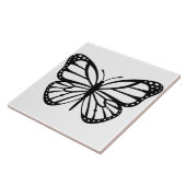 セラミックタイル – 白黒バタフライ (側面)