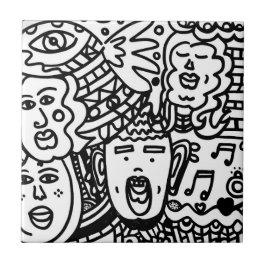 セラミックタイル – 白黒