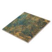 セラミックタイル – 緑の黄色さび質感タイル (側面)