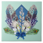 セラミックタイル – 羽と鳥 (正面)