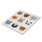 セラミックタイル - 赤ちゃん動物の頭 (側面)