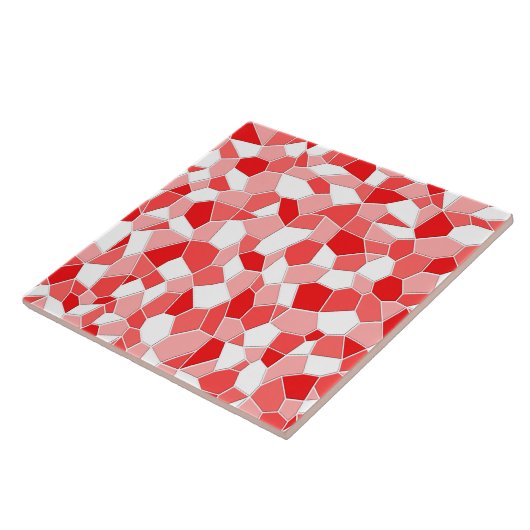 セラミックタイル – 赤モザイクのシェード (側面)