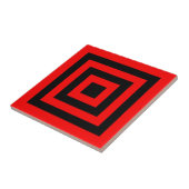 セラミックタイル – 赤黒の正方形 (側面)