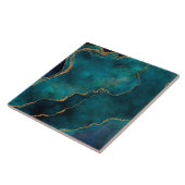セラミックタイル – 金ゴールドベインズマーブルティール（緑がかった色） (側面)