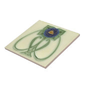 セラミックタイル - 青いバラのヴィンテージ レプリカ (側面)