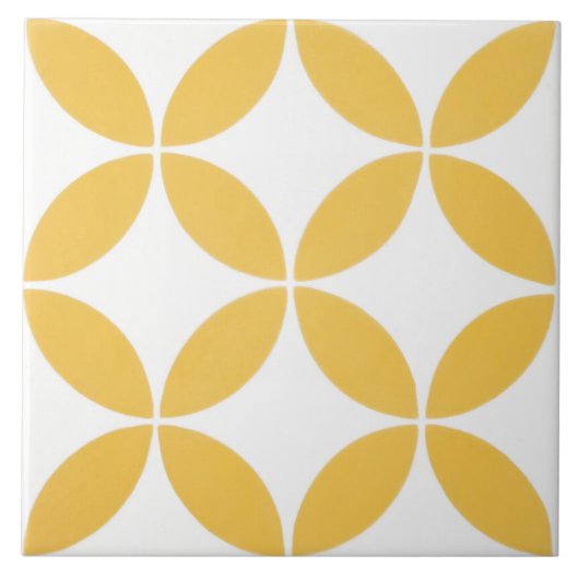 セラミックタイル – 黄色と白のパタモダンーン (正面)