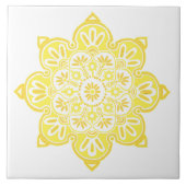セラミックタイル、黄色メダリオン白 タイル (正面)