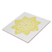 セラミックタイル、黄色メダリオン白 タイル (側面)