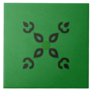 セラミックタイル – 黒と緑のテクスチャデザイン