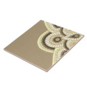 セラミックタンとホワイトジオメトリックキッチンタイル タイル (側面)