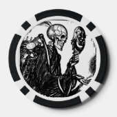 セラミックトランプのポーカーチップ、ダークブルー無地のエッジ ポーカーチップ (裏面)