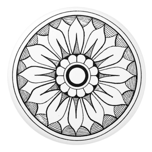 セラミックドアノブ – 花びら セラミックノブ (正面)