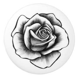 セラミックドロー&カップボードドアノブ – バラ セラミックノブ