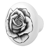 セラミックドロー&カップボードドアノブ – バラ セラミックノブ (右)