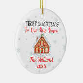 セラミックニューホームクリスマスパーソナライズされた セラミックオーナメント (右)