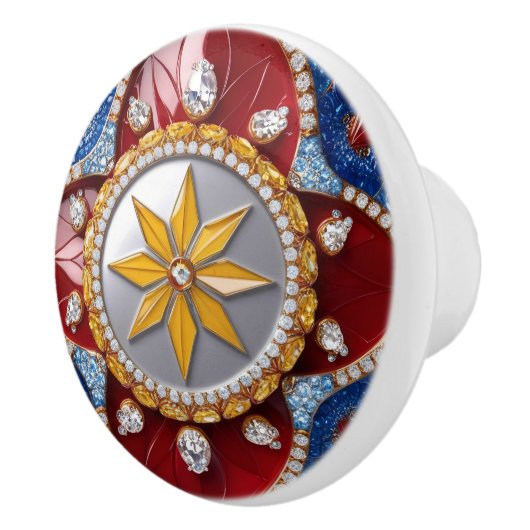 セラミックノブの引っ張り(コロンビア色) セラミックノブ (右)