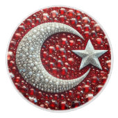 セラミックノブの引っ張り(トルコ色) セラミックノブ (正面)