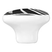 セラミックノブサイケデリック – アートスワールB/W セラミックノブ (側面)