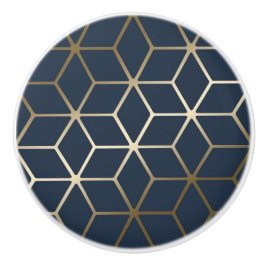 セラミックノブ – ジオメトリックシルバーとブルー/グレー