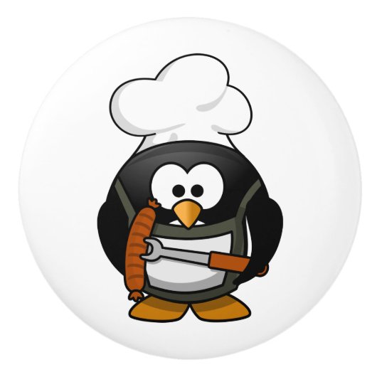 セラミックノブ/ペンギン料理人 セラミックノブ (正面)