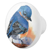 セラミックノブ – 水彩青鳥 (右)