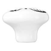 セラミックノブ – 白黒バタフライ (側面)