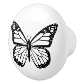 セラミックノブ – 白黒バタフライ (右)