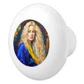 セラミックハンドルドアノブ – 青 セラミックノブ (右)