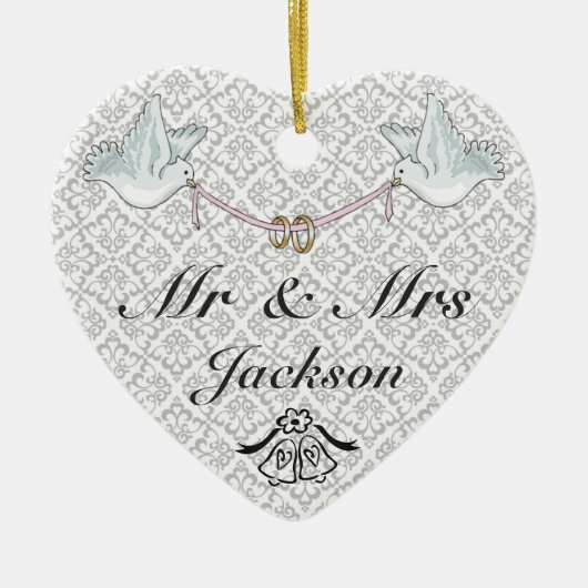 セラミックハートオーナメント – グッドラック結婚ズチャーム セラミックオーナメント (正面)